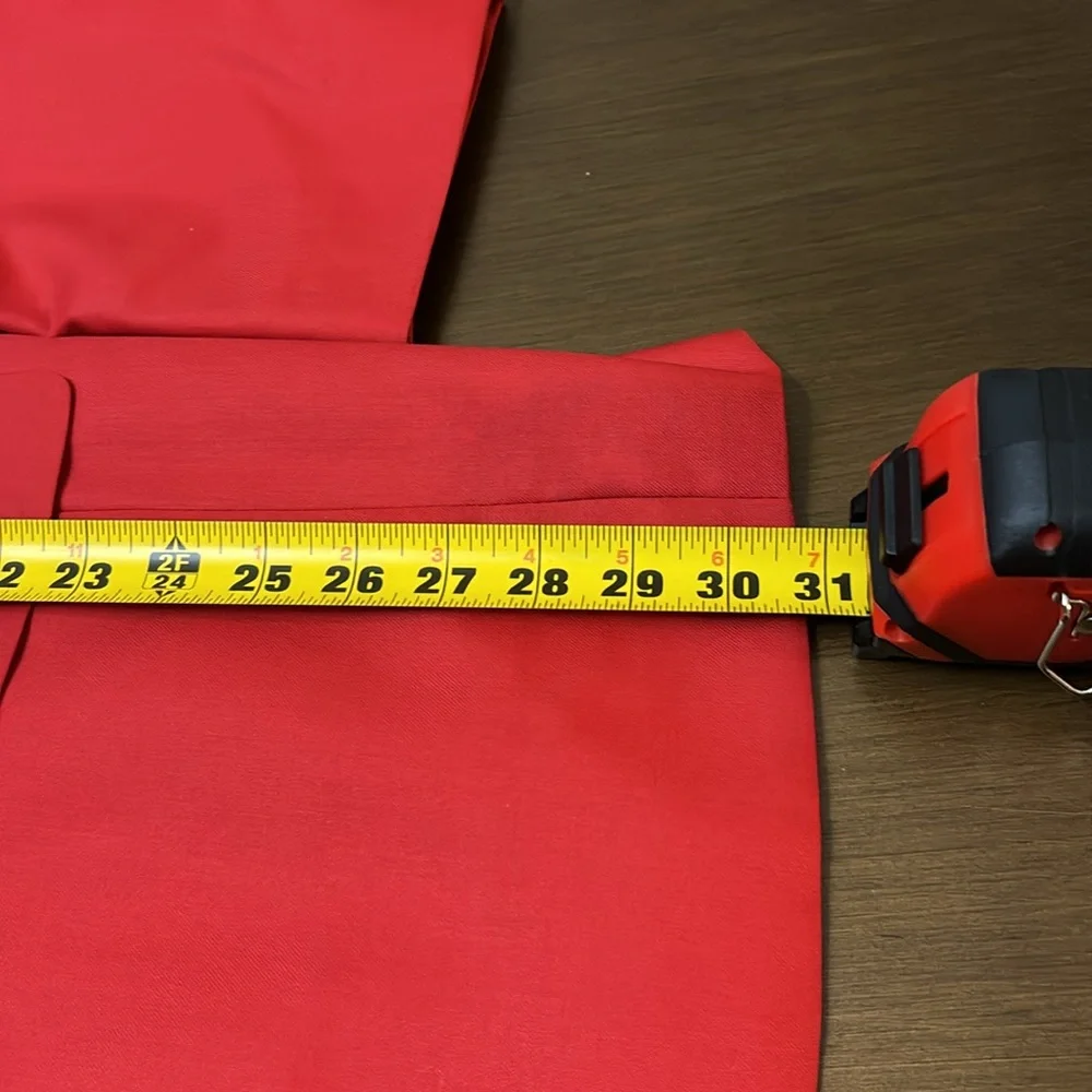 YFFUSHI Slim Fit Two Piece One Button Suit Red, With THAI SILK Shirt Like New - Picture 11 of 15